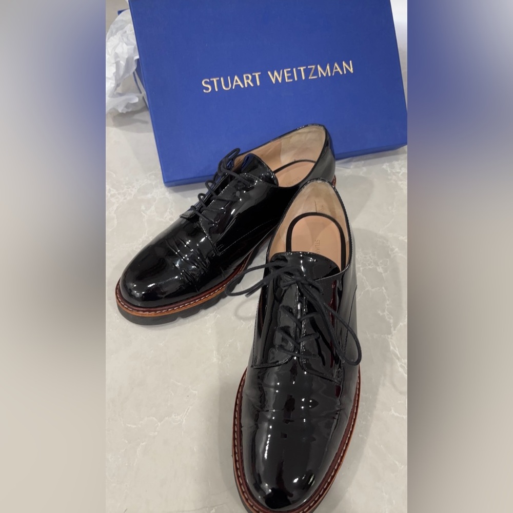 Metro Black Oxfords with Glossy Finish and Wingtip Detailing